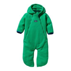 Patagonia Green Hooded Fleece One-Piece Footie